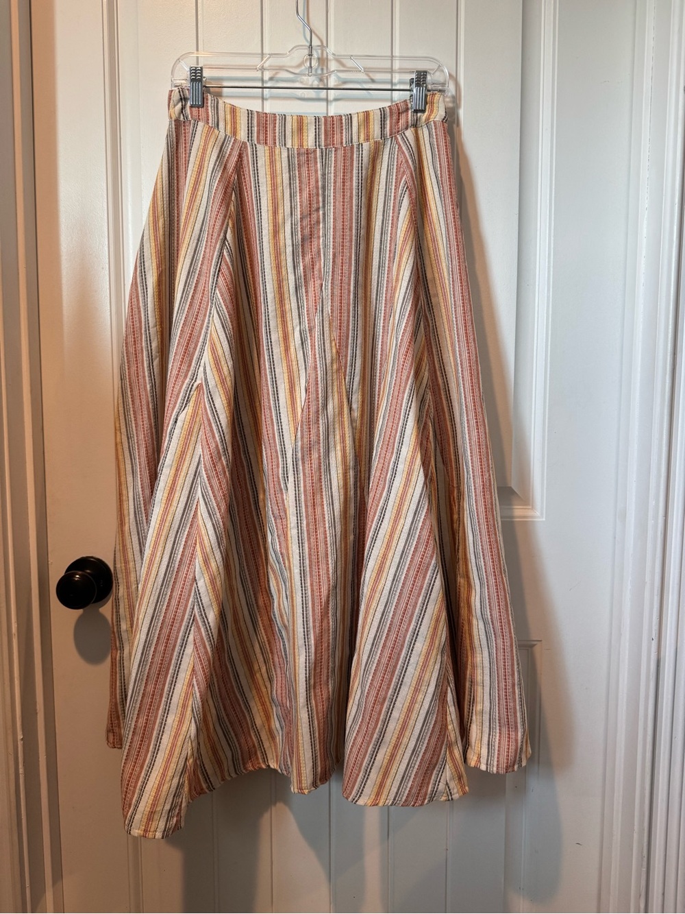 easel Striped Maxi Skirt in Peach, Cream & Tan